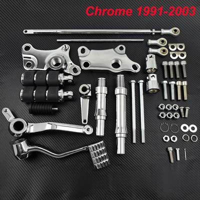 【並行輸入品】 フルバイクフロントコントロールキット ペグレバー ハーレースポーツスターxl883xl1200用黒クロムリンケージ アイアン48 72 1991-upの画像
