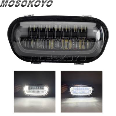 【並行輸入品】 バイク用LEDヘッドライトアセンブリ ハイビームロービームランプ フロントカバーカバー ハーレーm8ソフトテールファットボブfxfb用フェアリングの画像
