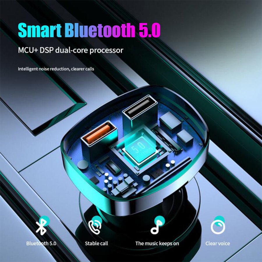 車 BLUETOOTH 5.0 FMトランスミッタ PD 18ワットタイプ Cデュアル USB 4.2A 急速充電器 LED バックライト ライト MP3プレーヤーロスレス｜ykn-sutoa｜09