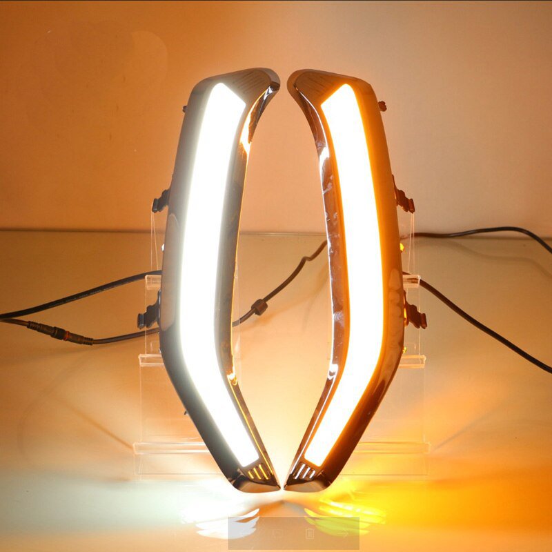 【並行輸入品】 車 led 日中走行 ライト スバルフォレスター2013 2014 2015 - 2018 12v 自動 drl 黄色 ウインカー デイライツ フォグランプ
