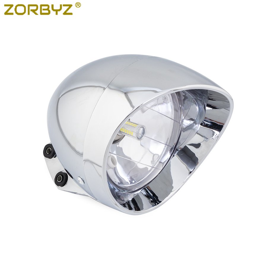 【並行輸入品】 オートバイ ヘッドライト led クローム ブレット ホンダ スティード シャドウ ヤマハ カスタム 6.5インチの画像