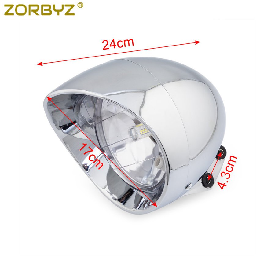 【並行輸入品】 オートバイ ヘッドライト led クローム ブレット ホンダ スティード シャドウ ヤマハ カスタム 6.5インチの画像