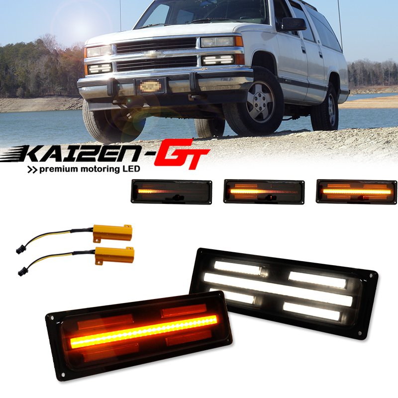 【並行輸入品】 車 バンパー シーケンシャルバー ウインカーライト 白色 フロントバンパー Chevaluc k 1500 2500タホsilverado gmc subtryukon_6