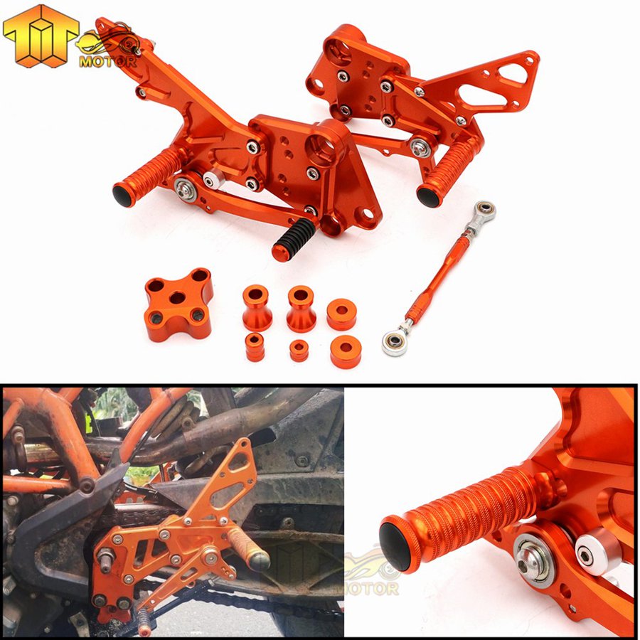 【並行輸入品】 Ktm フットレスト フットレストペグ リアセット duke 125 200 390 2011 2012 2013 2014 2015 調整可能 ライダーの画像