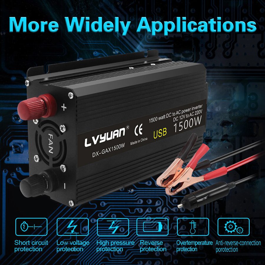 並行輸入品】 車 インバータ 電源インバータ 12v 220v 50 60hz 1500W 