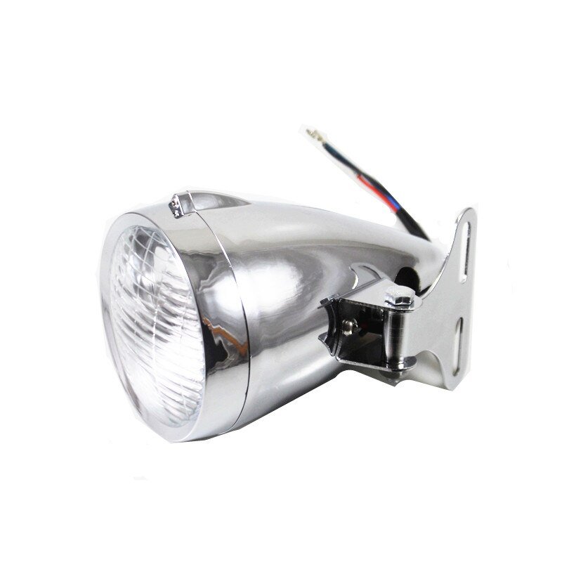 【並行輸入品】 オートバイ ヘッドライトランプ 12v H4 弾丸 w ブラケットマウント ホンダ ヤマハ カワサキ スズキ チョッパー ボバー カスタムの画像