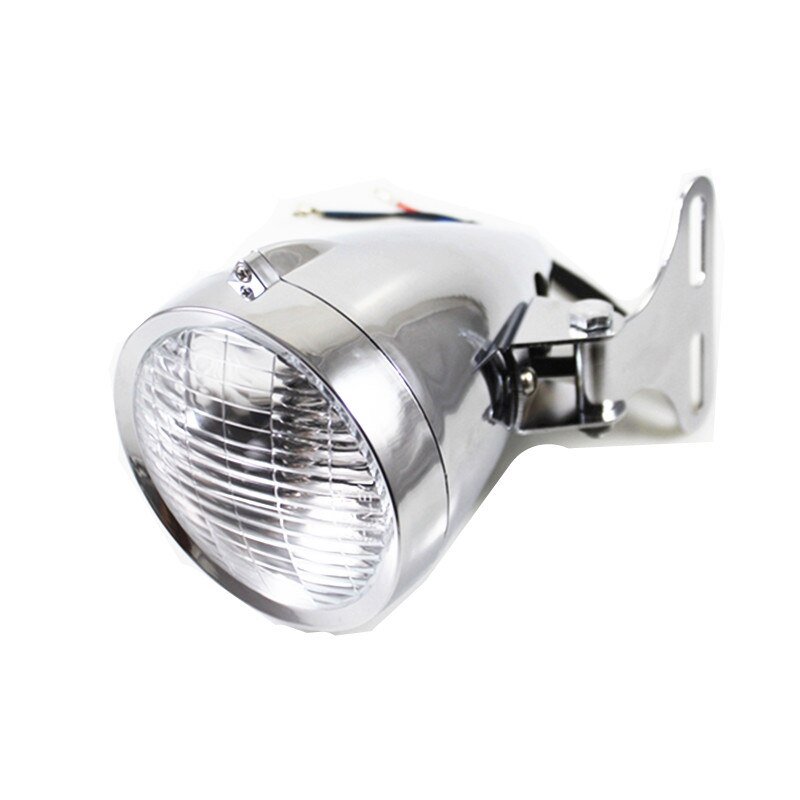 【並行輸入品】 オートバイ ヘッドライトランプ 12v H4 弾丸 w ブラケットマウント ホンダ ヤマハ カワサキ スズキ チョッパー ボバー カスタムの画像