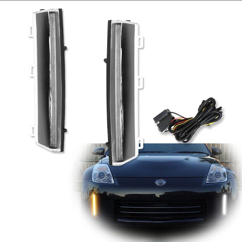 【並行輸入品】 nissan デイタイムランニングライト ウィンカー スイッチバックLED 白 バースイッチバック 2006-2009 350z lci