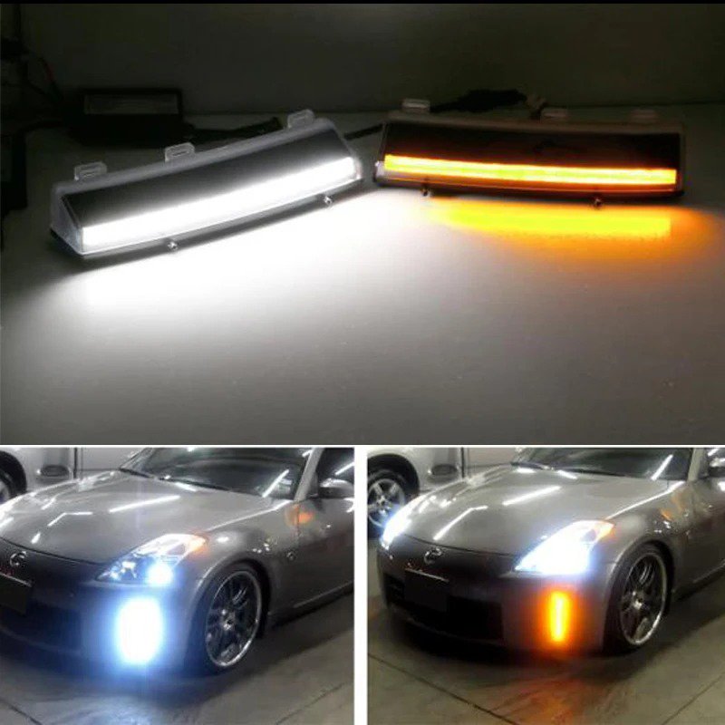 【並行輸入品】 nissan デイタイムランニングライト ウィンカー スイッチバックLED 白 バースイッチバック 2006-2009 350z lci