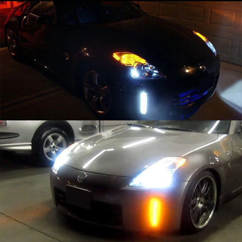 【並行輸入品】 日産350z 車 ヘッドライトアセンブリ 照明 2006-2009 lci，Drl amber 黄色と白