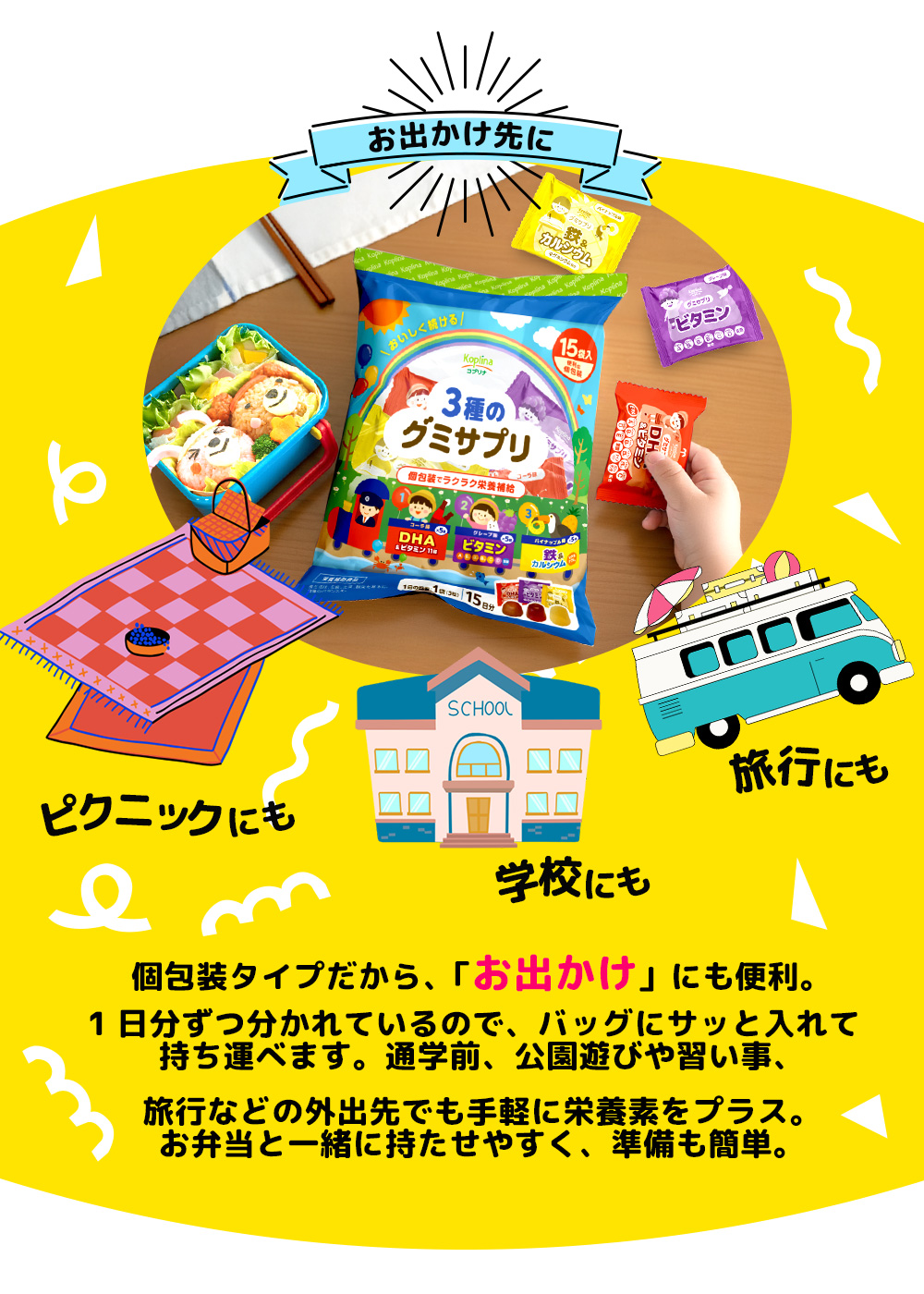 DHA/EPA/脳/成長/11種のビタミン/マルチビタミン/葉酸/鉄/カルシウム/マグネシウム