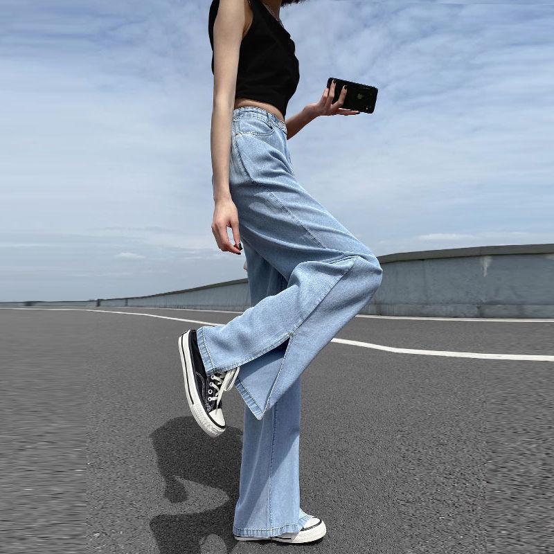 2023年夏の新作韓国ファッション ストレートパンツレディース 涼しい薄手 レディース デニム :SL996685462:オンラインショップ Y  MART 通販 