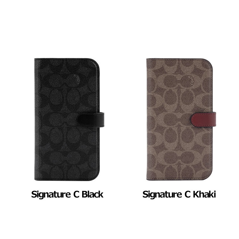 スマホケース 携帯ケース iphone14Plus ケース COACH コーチ 手帳型 Folio Case Signature C アイフォン  アイホン 携帯カバー おしゃれ 可愛い かわいい