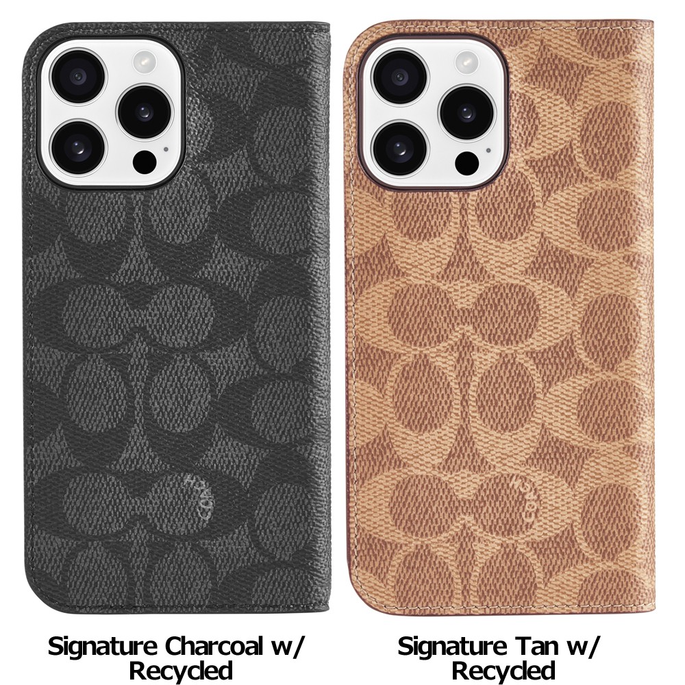 【新品未使用】iPhone16ProMax COACH SIGNATUREケース Amazon.com: Coach Signature - Funda de piel tipo cartera