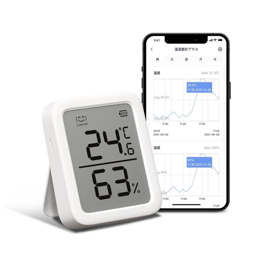 2022 新作 SwitchBot 温湿度計 プラス デジタル おしゃれ 温度計 湿度計 壁掛け 熱中症対策 小型 ベビー用品 ペット スタンド  スマートハウス IoT スイッチボット スマホ