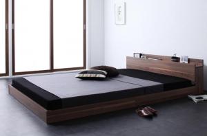 【数量限定アウトレット品】 棚・コンセント付きフロアベッド スタンダードポケットコイルマットレス付き セミダブル 【A3367529643】(22055円)