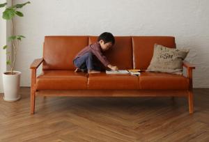 ソファ ソファー 木製フレーム 天然木 北欧 PVC レザー 合皮 3人掛け 3