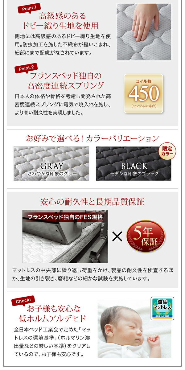 【値下げ】 ベッド 収納付きベッド 収納 収納付 跳ね上げベッド 深型 連結 薄型スタンダードポケットコイルマットレス付 縦開 クイーン(SS×2) 深さレギュラー 【2702903861】(98832円)