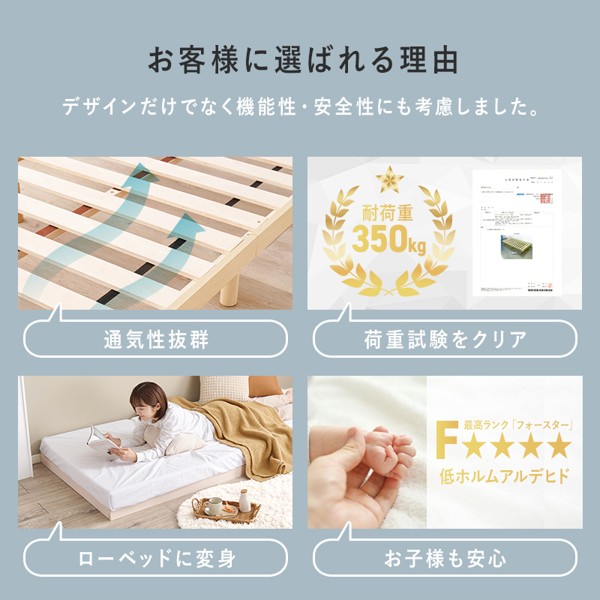 ベッド フレーム シングル ローベッド おしゃれ すのこ 宮なし