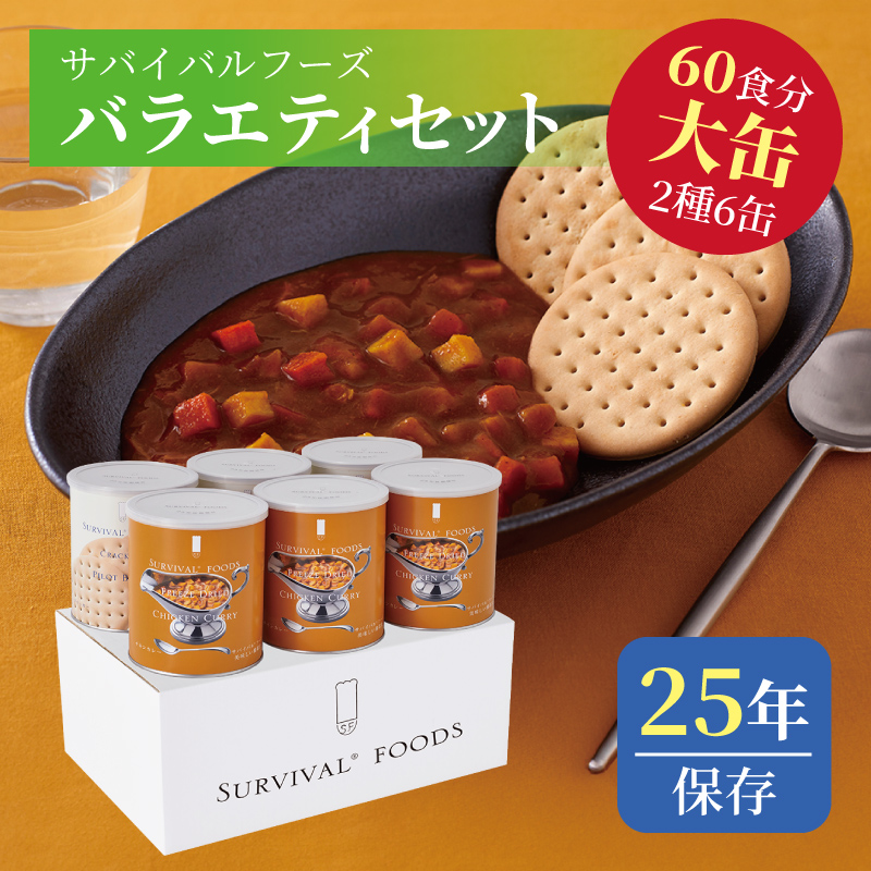 サバイバルフーズ バラエティセット（チキンカレー） 大缶 2種類6缶入