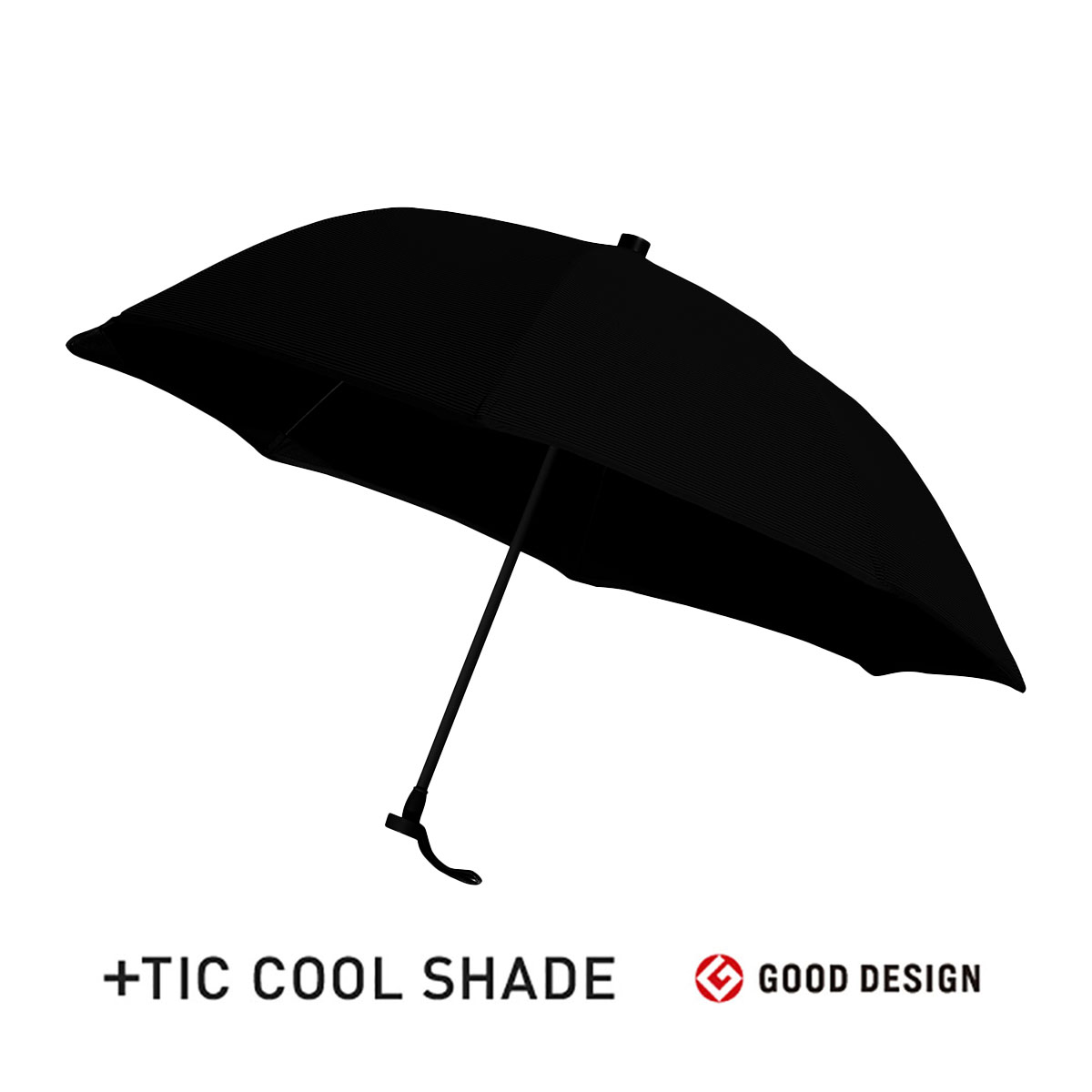 ＋TIC COOL SHADE オールプラスチック傘 遮蔽率 遮光率99.9% 雨晴兼用 錆びない 選べる２色 グレー ブラック 安全 グッドデザイン賞 ギフト 傘｜yo-ko｜03
