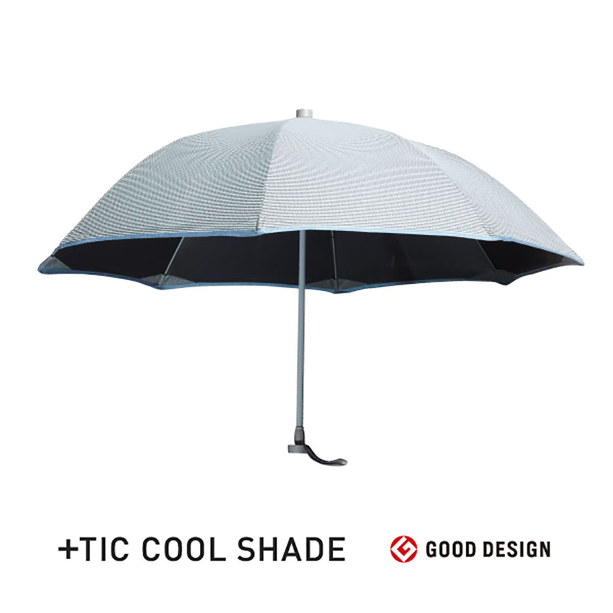 ＋TIC COOL SHADE オールプラスチック傘 遮蔽率 遮光率99.9% 雨晴兼用 錆びない 選べる２色 グレー ブラック 安全 グッドデザイン賞 ギフト 傘｜yo-ko｜02
