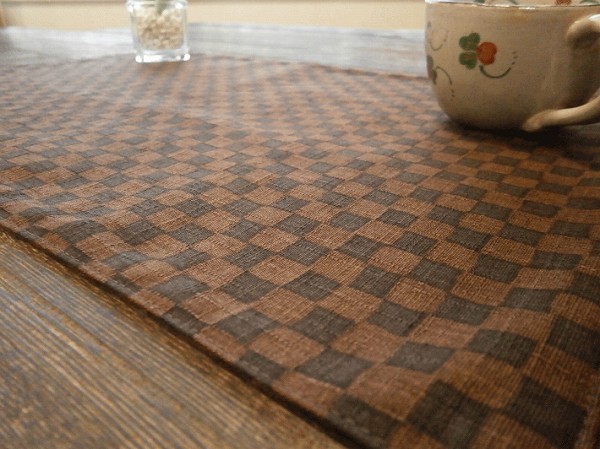 ランチョンマット 石畳 綿100％ 伝統の市松模様（45×30cm）[ゆう