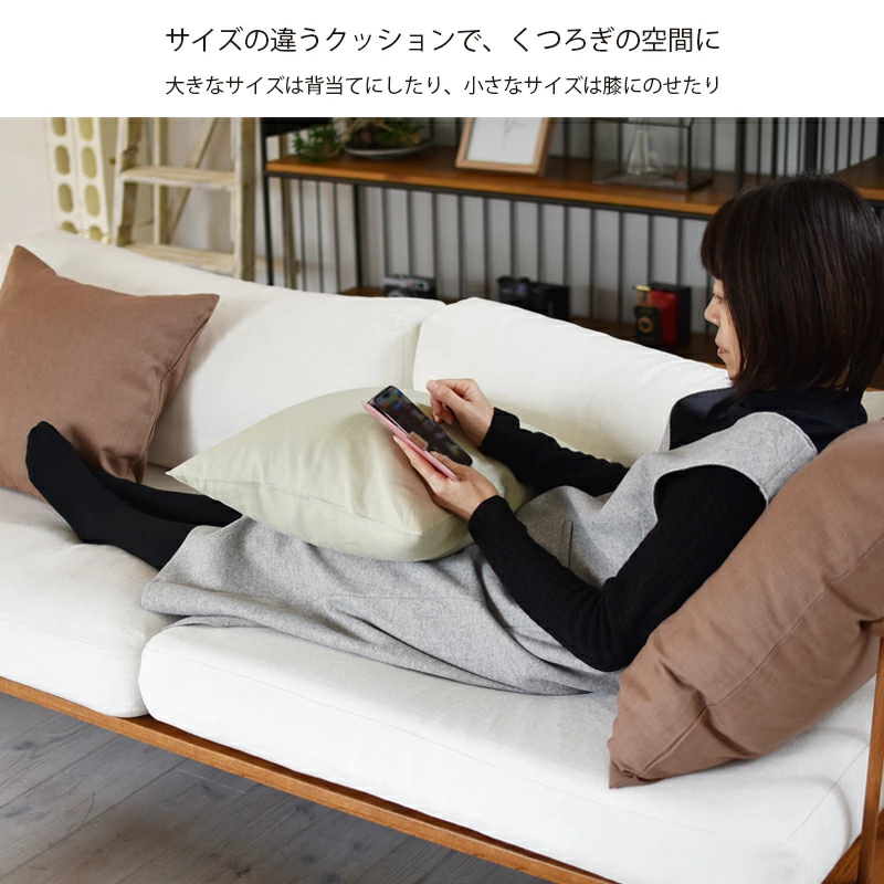 リネンクッションカバー 40×40 リネンの高...の詳細画像3