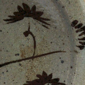 唐津焼：絵唐津五寸五分皿・草鳥文・中村恵子《中皿・16.5cm