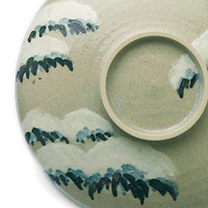 京焼 平安 光峰作 染付笹文 蓋付 猪口 3客 V 6061