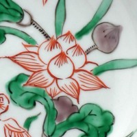 九谷焼：南京赤絵蓮鷺文皿・須田菁華 《小皿・14.8cm》 : 和食器の愉し