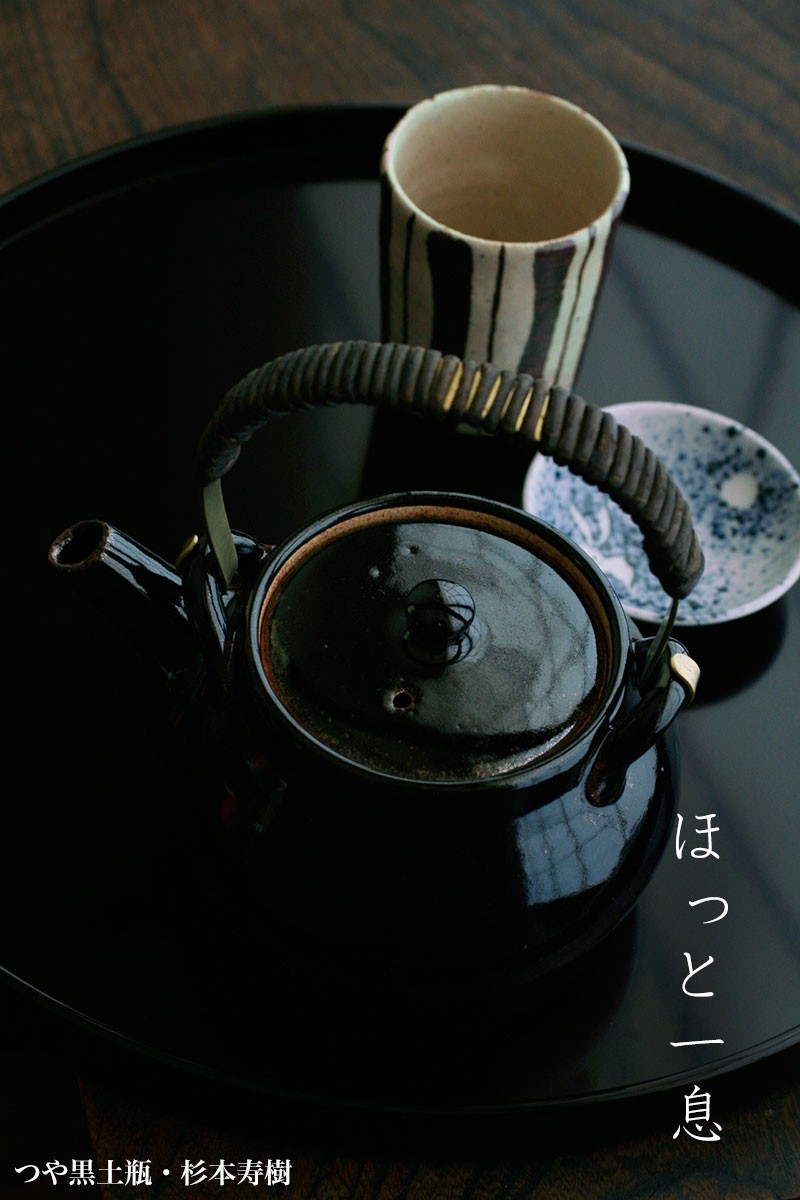 伊賀焼：つや黒土瓶・丸・杉本寿樹《土瓶・600ml》 : 和食器の愉しみ