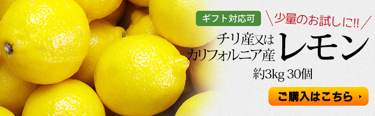 レモン カリフォルニア産又はチリ産 約16kg 95個・115個・140個・165個