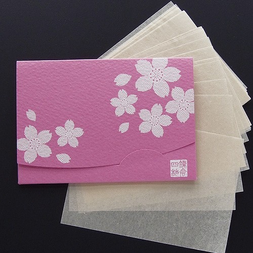 休日限定桜「絹すき」 短冊サイズ 油とり紙 | watashiiro.com