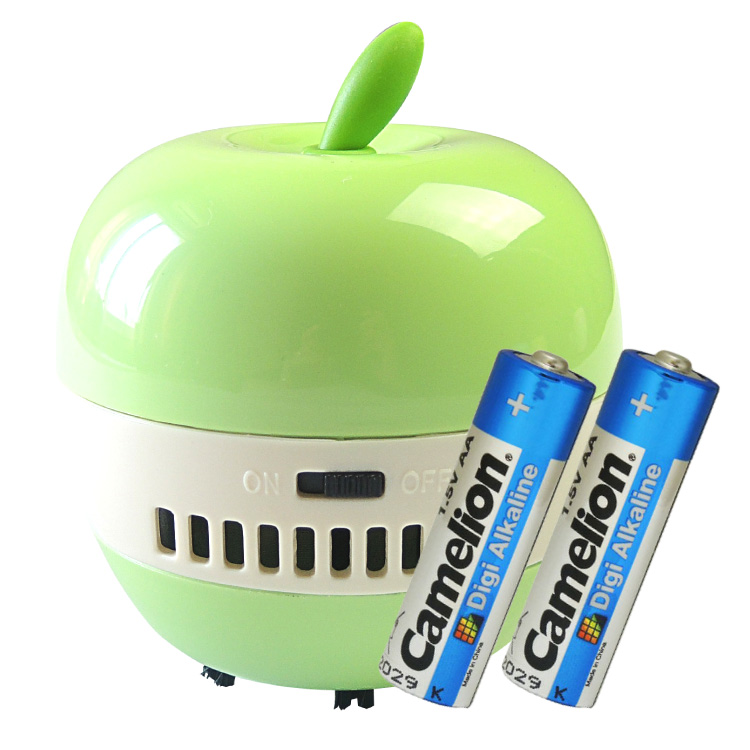 【送料無料】定形外郵便 卓上クリーナー FU101 リンゴ型 アルカリ電池 LR6-SP1 単3形 2本セット 消しゴムのカスやほこりもしっかり吸い取りお掃除します！｜yoijimuhakuba｜03
