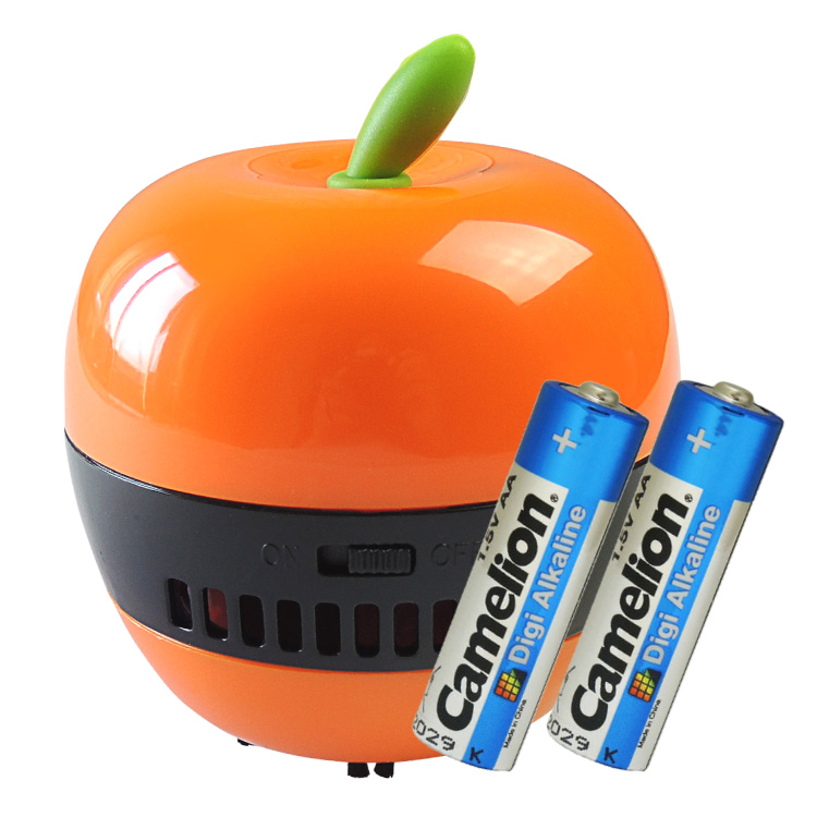【送料無料】定形外郵便 卓上クリーナー FU101 リンゴ型 アルカリ電池 LR6-SP1 単3形 2本セット 消しゴムのカスやほこりもしっかり吸い取りお掃除します！｜yoijimuhakuba｜06