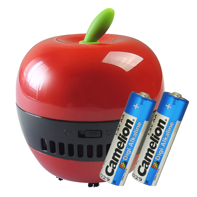 【送料無料】定形外郵便 卓上クリーナー FU101 リンゴ型 アルカリ電池 LR6-SP1 単3形 2本セット 消しゴムのカスやほこりもしっかり吸い取りお掃除します！｜yoijimuhakuba｜07