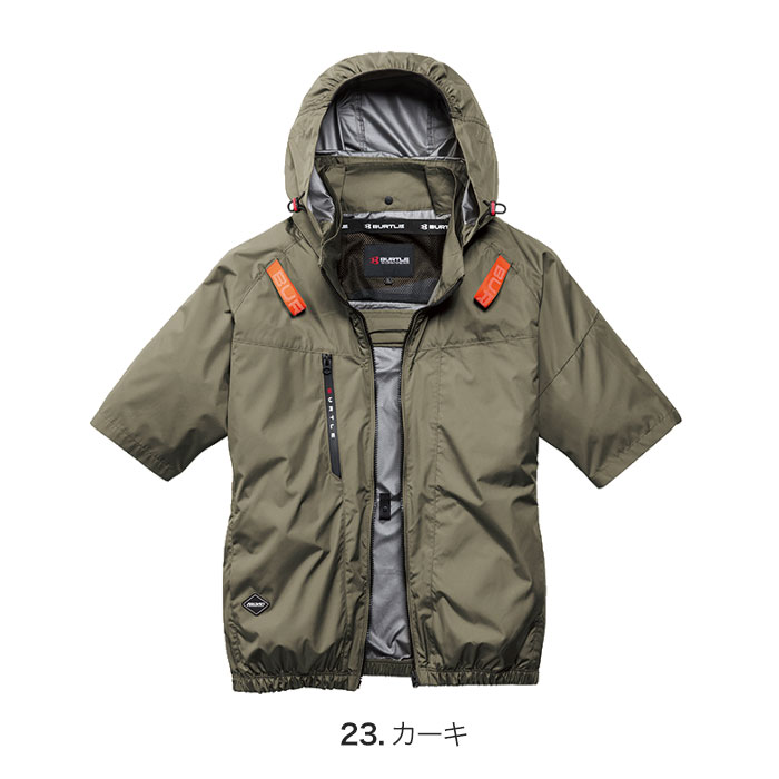 (4) 4つ穴 空調服 バートル AC2096 カーキ XL BURTLE（バートル） 【法人様宛限定商品】空調作業服 空調ウェア 半袖