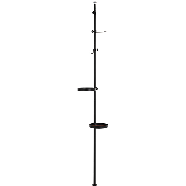 丸型 5点セット 高さ184?264cm 突っ張り棒＆丸い棚2個＆フック2個セット KTR-3113-BB 玄関収納 つっ張りラック｜yojo-board-shop｜02