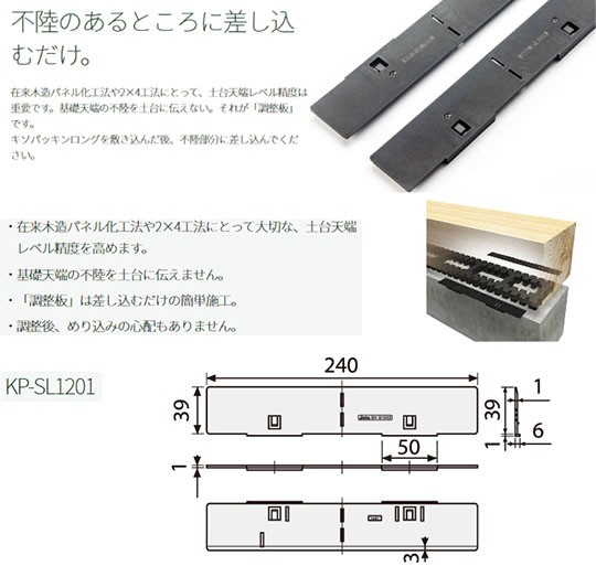 Joto ジョートー キソパッキンロング用調整板 1mm厚 KP-SL1201 426