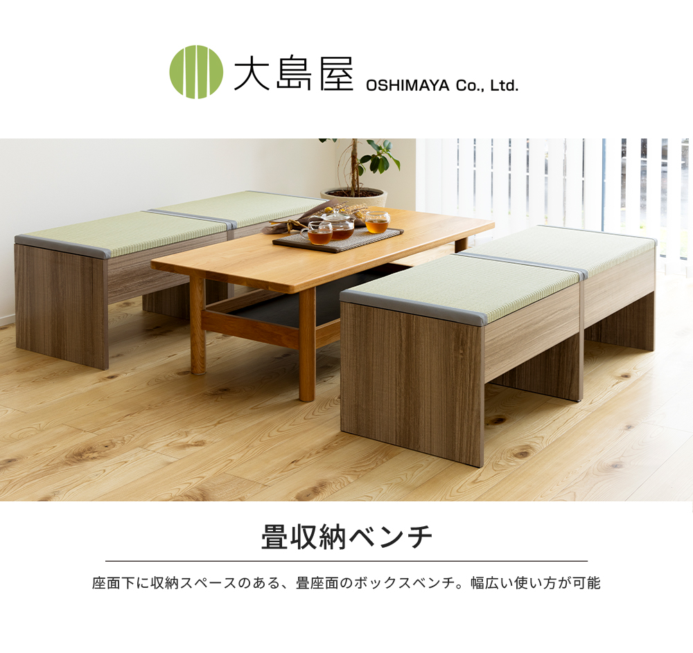 畳収納ベンチ 60cmx43cmx39cm 1台 大島屋 : 養生材ドットコム - 通販