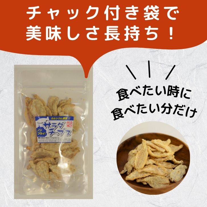 小 いわし サラダ チップス 【 50g × 2袋 】 サクッと カルシウム ノンフライ おつまみ 珍味 イワシ 駄菓子 お菓子  :koiwasisarada02:よかもん問屋 - 通販 - Yahoo!ショッピング