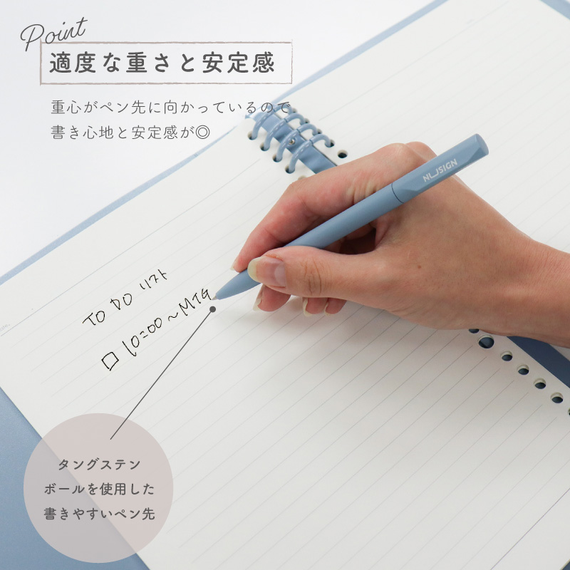 ジェルインクボールペン Gel Pen 黒インク 0.5mm 1箱 10本 5色×2本（アイボリー、ピンク、ブルー、グリーン、パープル） 滑らかな書き心地 文具 deli Nusign｜yokohama-toner｜03