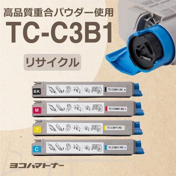 TC-C3B1 OKI TC-C3B1-RE-4PK 4色セットC824dn / C844dnw / C835dnw / C835dnwt 再生トナーカートリッジ 高品質重合パウダー使用 リサイクル