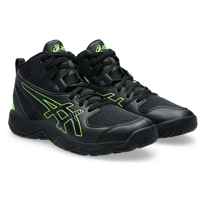ASICS バッシュ、バスケットボールシューズ（色：グリーン系