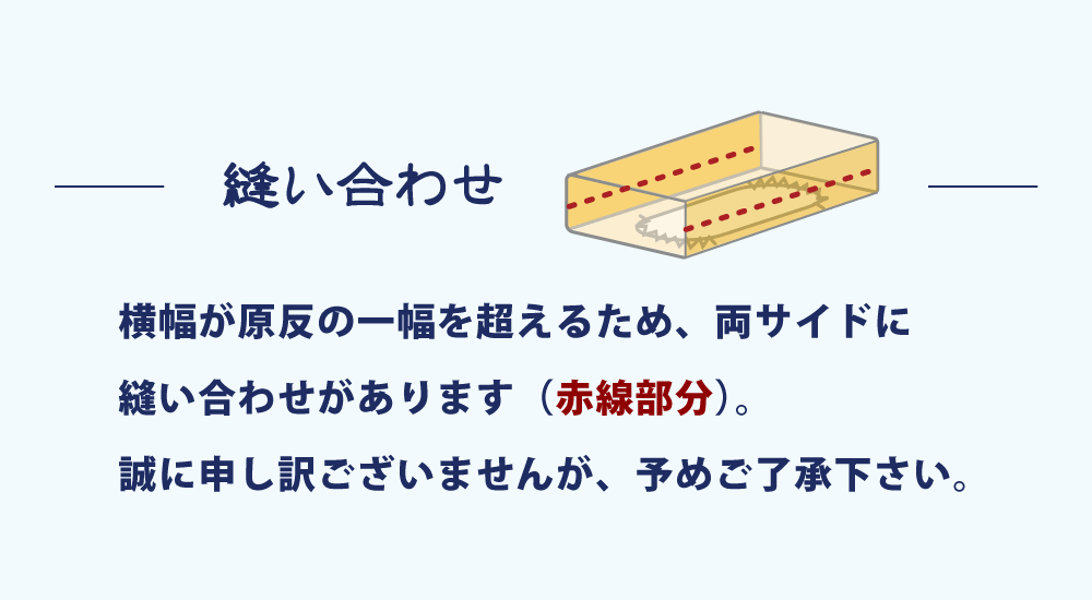 ボックスシーツは両サイドに縫い合わせあり