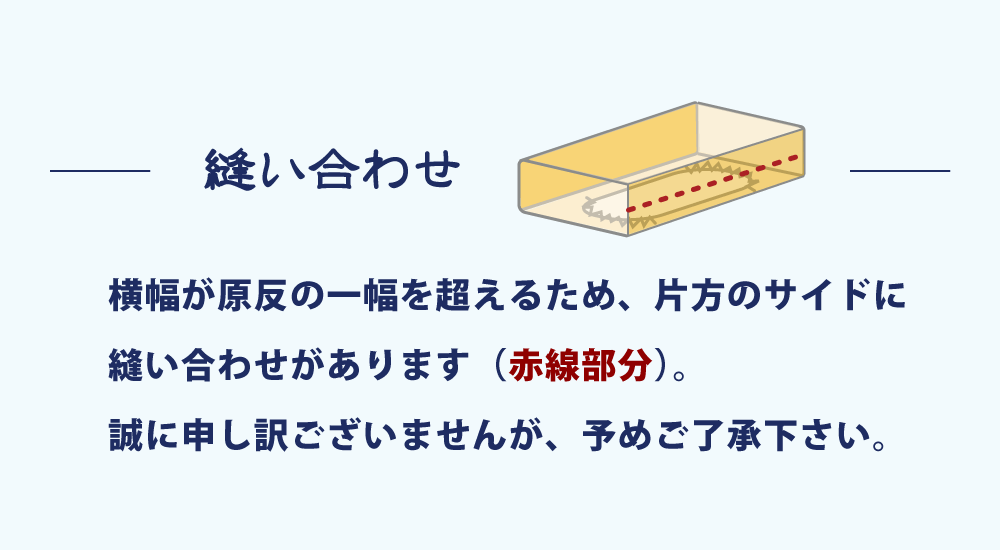 ボックスシーツは片方のサイドに縫い合わせあり