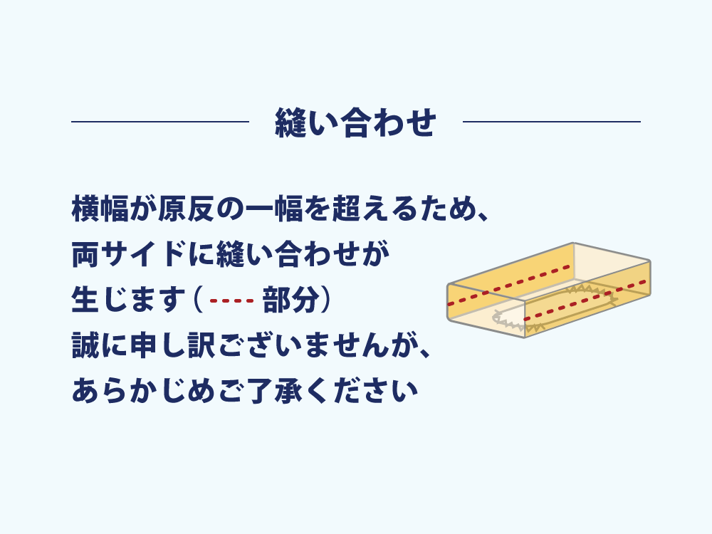 ボックスシーツは両サイドに縫い合わせあり