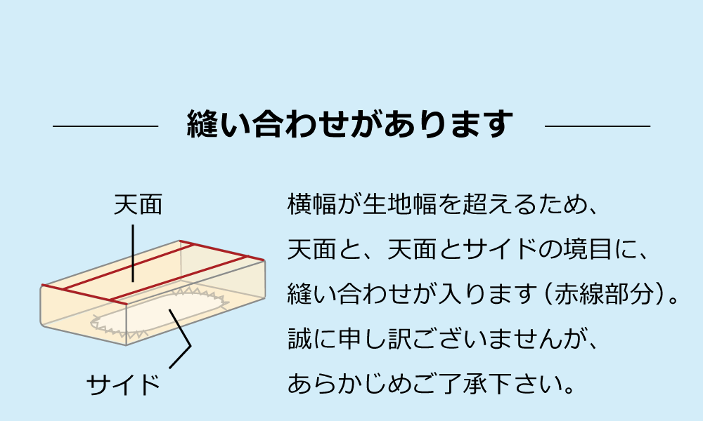 ボックスシーツは縫い合わせあり