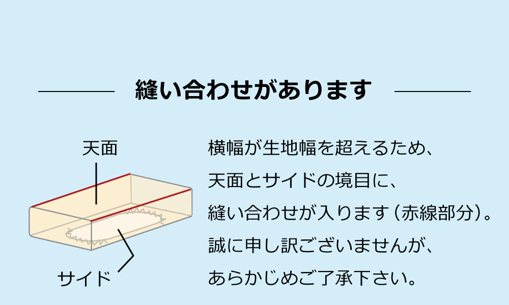 ボックスシーツは縫い合わせあり